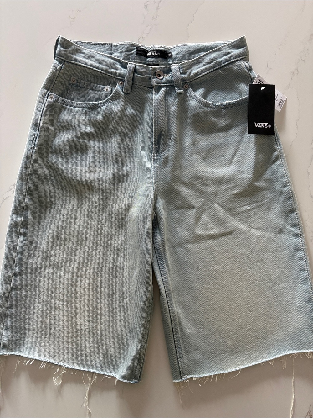 NWT Vans Light Wash Denim Cutoff Shorts Jorts Y2K SZ 24